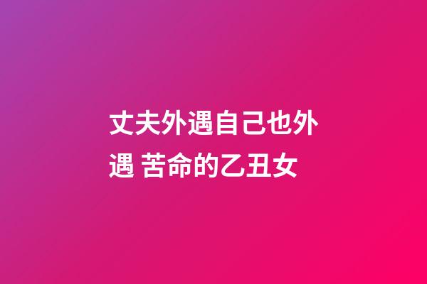 丈夫外遇自己也外遇 苦命的乙丑女